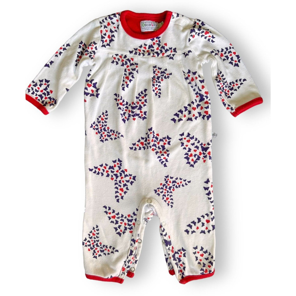 Oscar Lily England Baby Jumper 3-6 months Snaps Butterfly